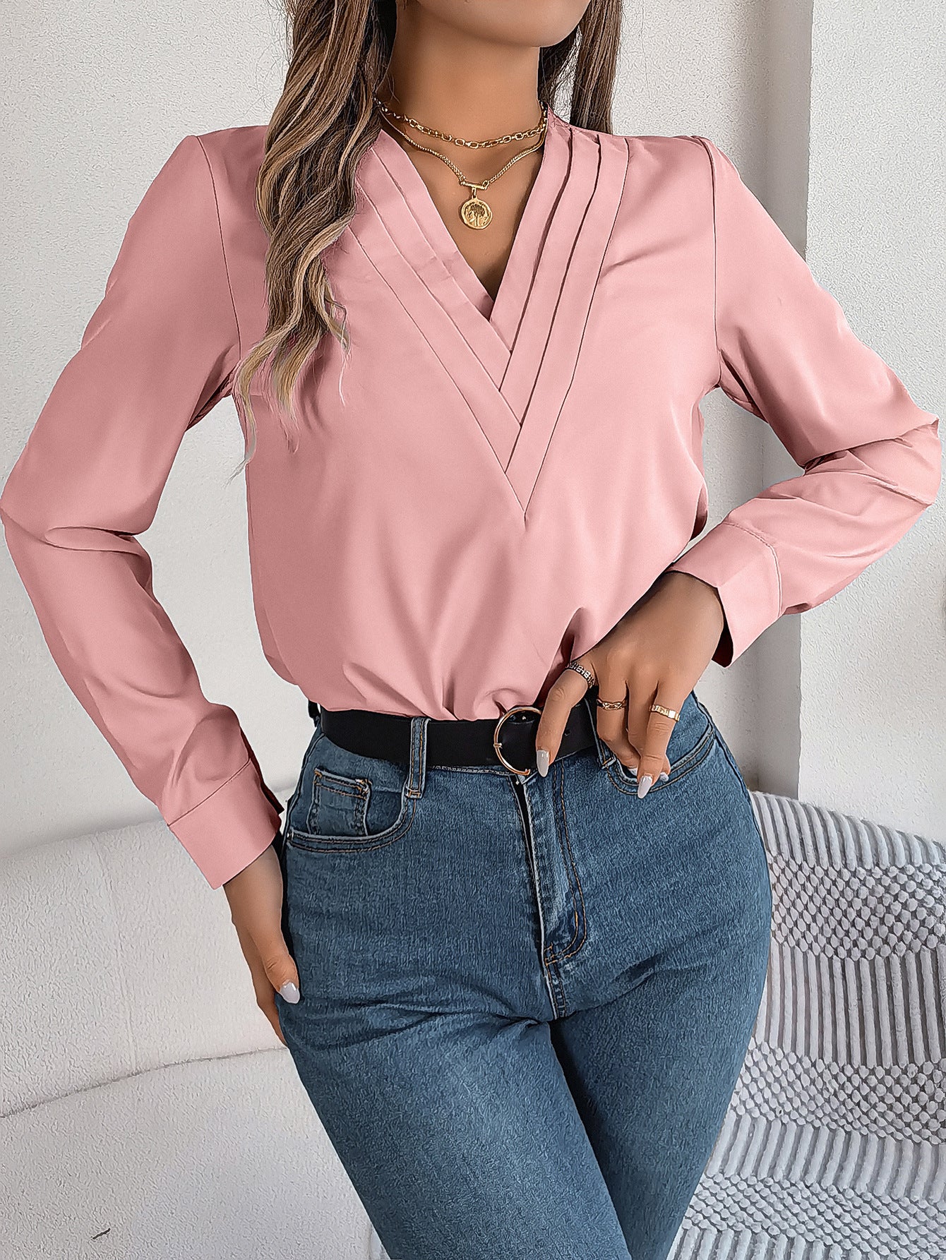 Ophelia Bluse mit V-Ausschnitt