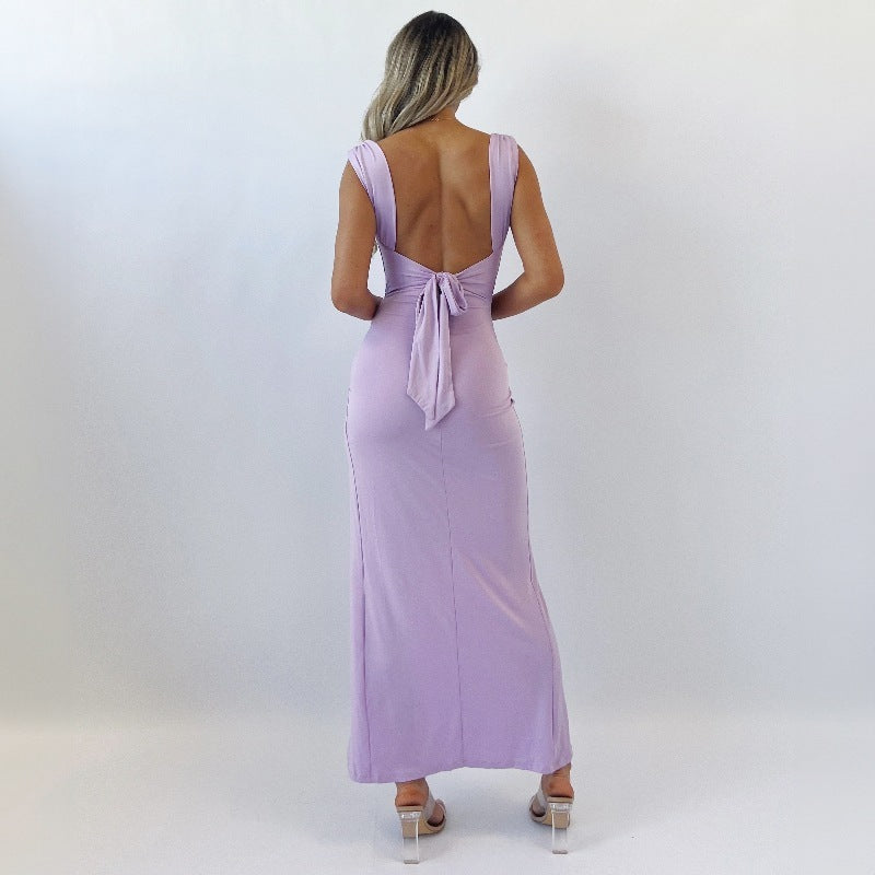 Aurora Tie-Back Slit Dress