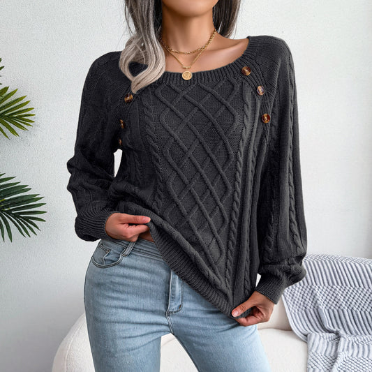 Juliette Button-Knit Sweater