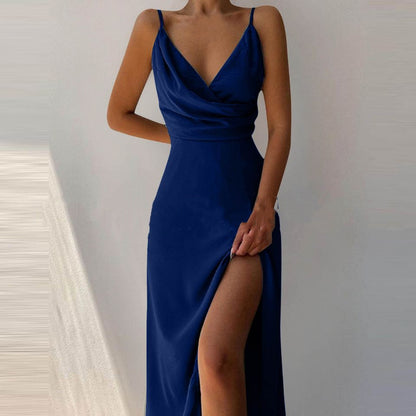 Celeste V-Neck Slit Dress