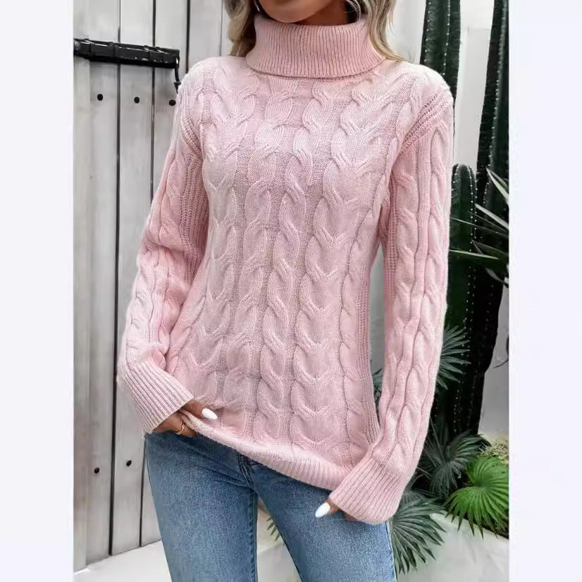 Rollkragenpullover Harlow mit Zopfmuster