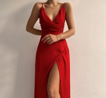 Celeste V-Neck Slit Dress