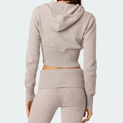 Serena Knitted Hooded Set