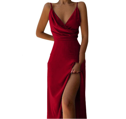 Celeste V-Neck Slit Dress