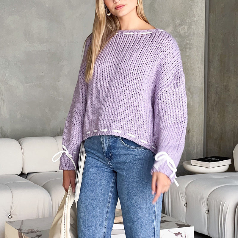 Strickpullover mit Luna-Schleife